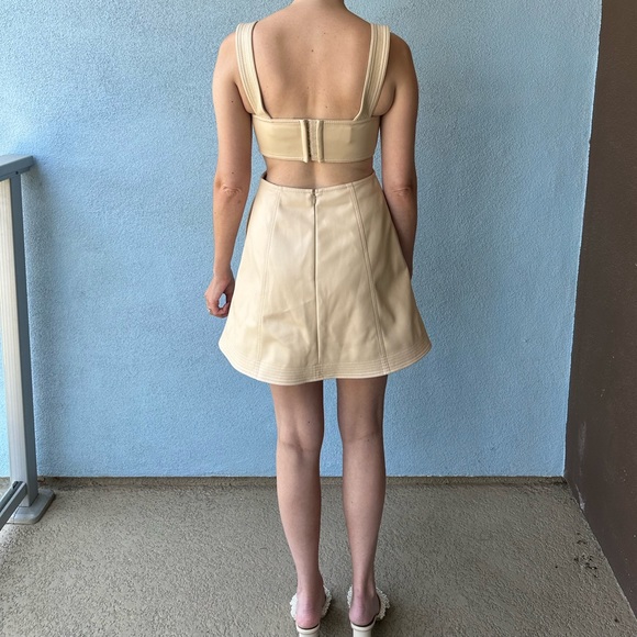 Jonathan Simkhai Vegan Leather Cut Out Mini Dress - Picture 2 of 6